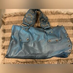 Vintage Blue pleather purse